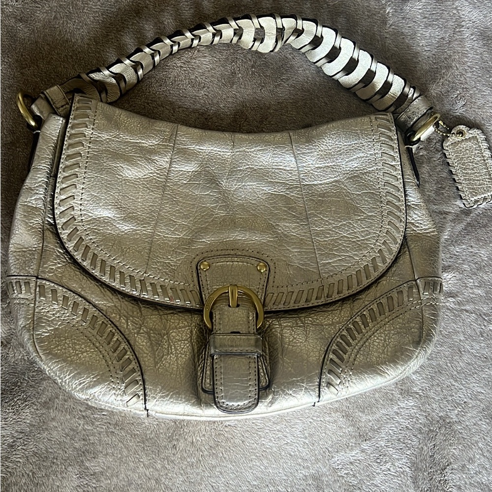 Elegant Silver Women's Bag coach vintage